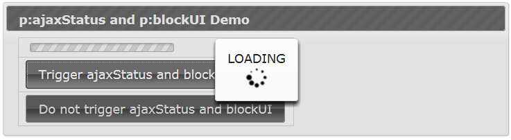 Progress with p:ajaxStatus and p:blockUI