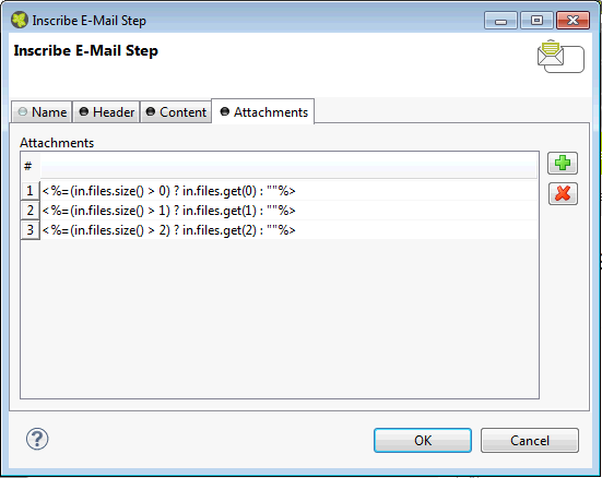 E-Mail Step configuration with nearly variable list of attachments